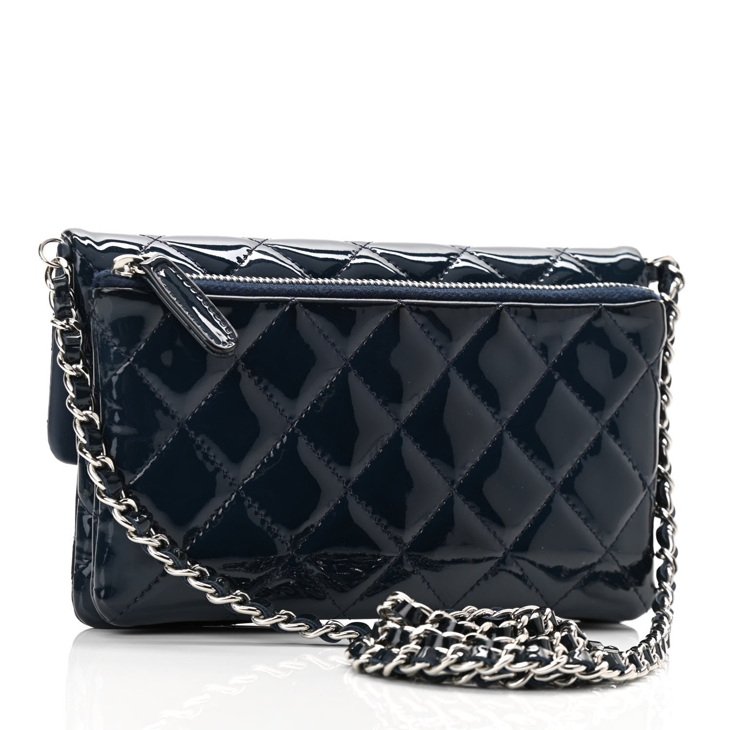 Chanel Patent Calfskin Mini Flap Crossbody Blue 3 of 10