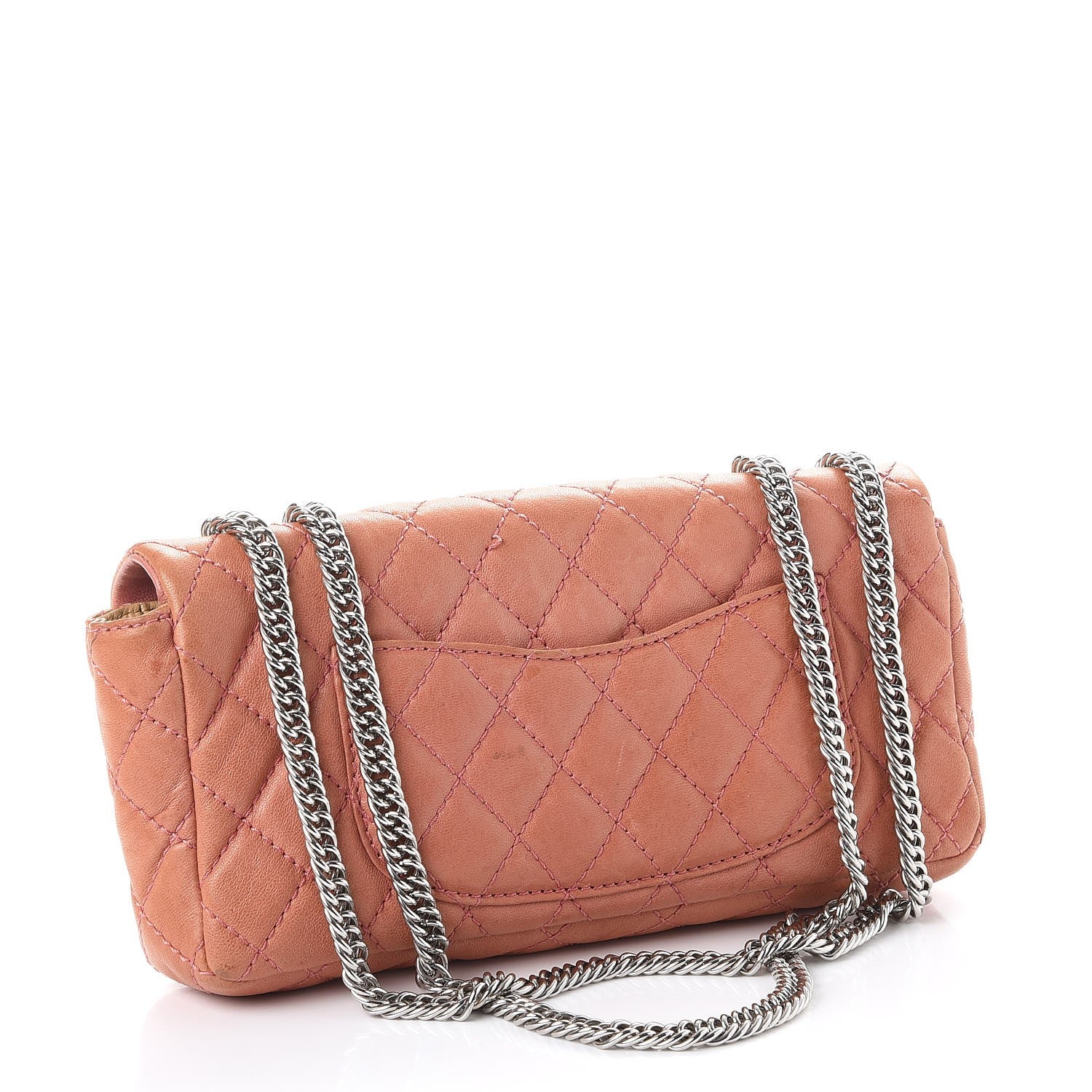 Chanel Lambskin Quilted East West Flap Pink 3 of 12