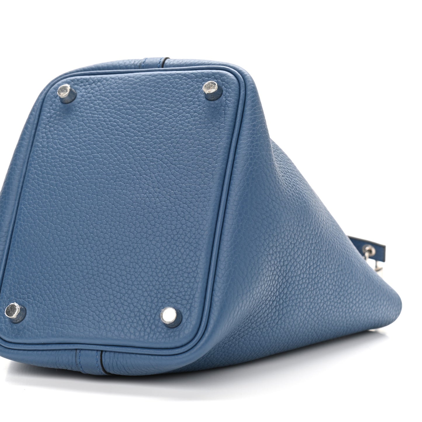 Taurillon Clemence Picotin Lock 18 PM Bleu Agate