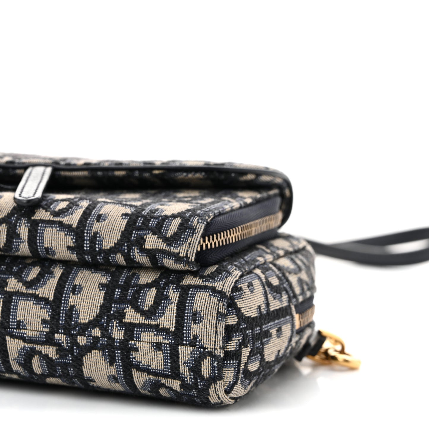 Oblique Double Saddle Pouch Navy Blue