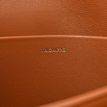 Celine Natural Calfskin Leopard Print Triomphe Jacquard Canvas Medium Triomphe Bag Natural Tan 9 of 12