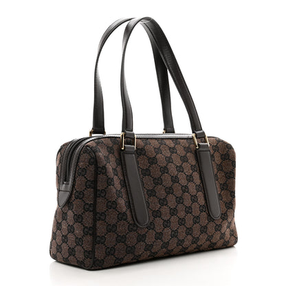 Gucci Denim Monogram Small Duffle Bag Dark Brown 3 of 10