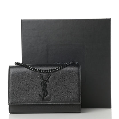 Saint Laurent Grain De Poudre Small Monogram Kate Satchel Black 11 of 11