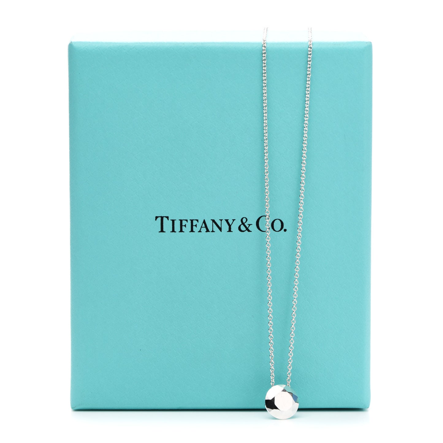Sterling Silver Elsa Peretti Two Carat Faceted Pendant Necklace