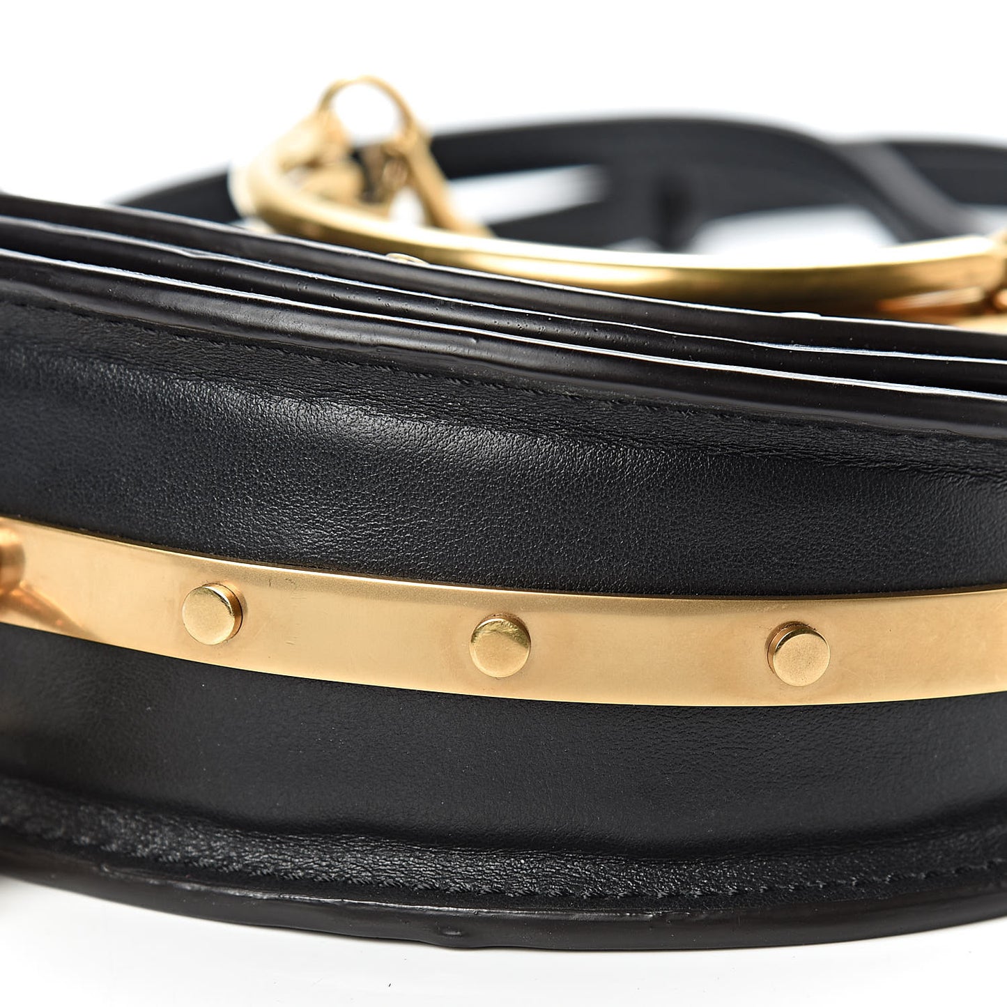 Calfskin Small Nile Bracelet Minaudiere Bag Black