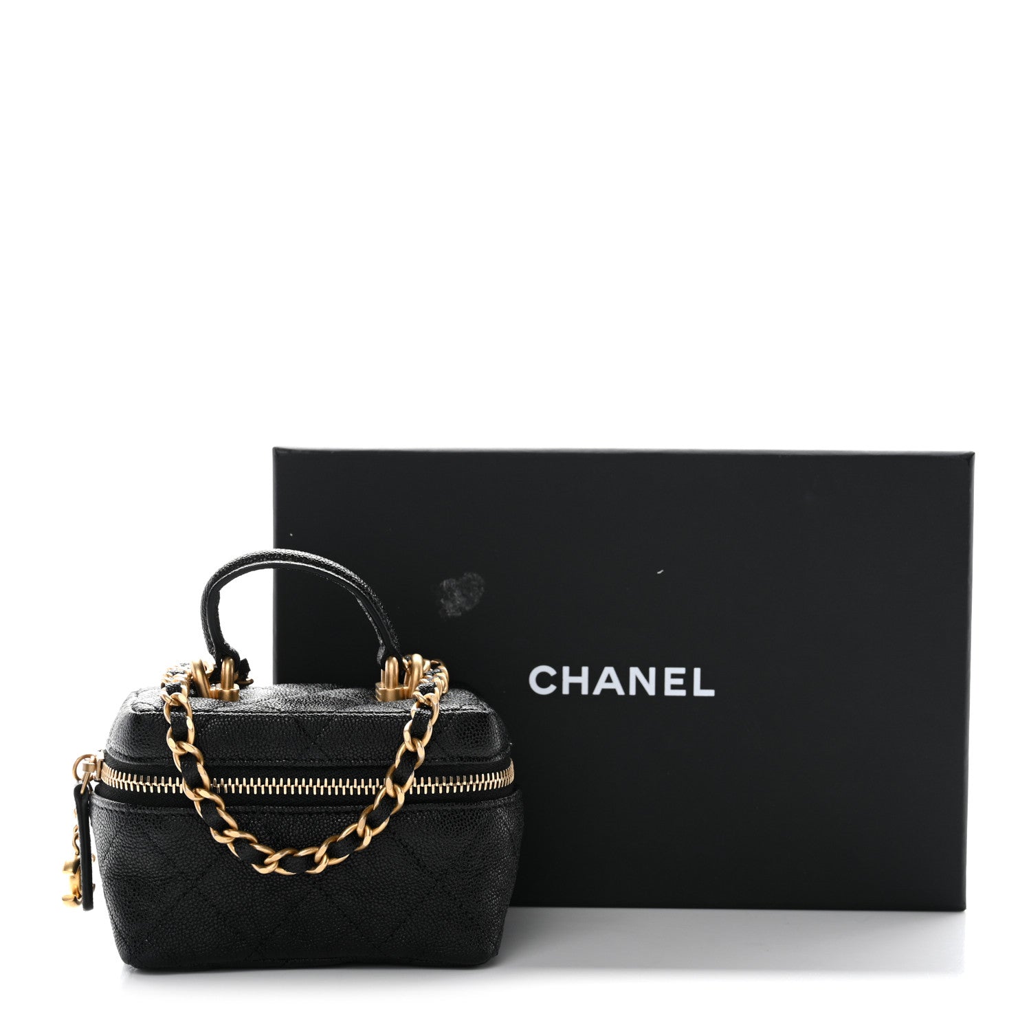 Chanel Caviar Quilted Mini Top Handle Vanity With Chain Black 10 of 10