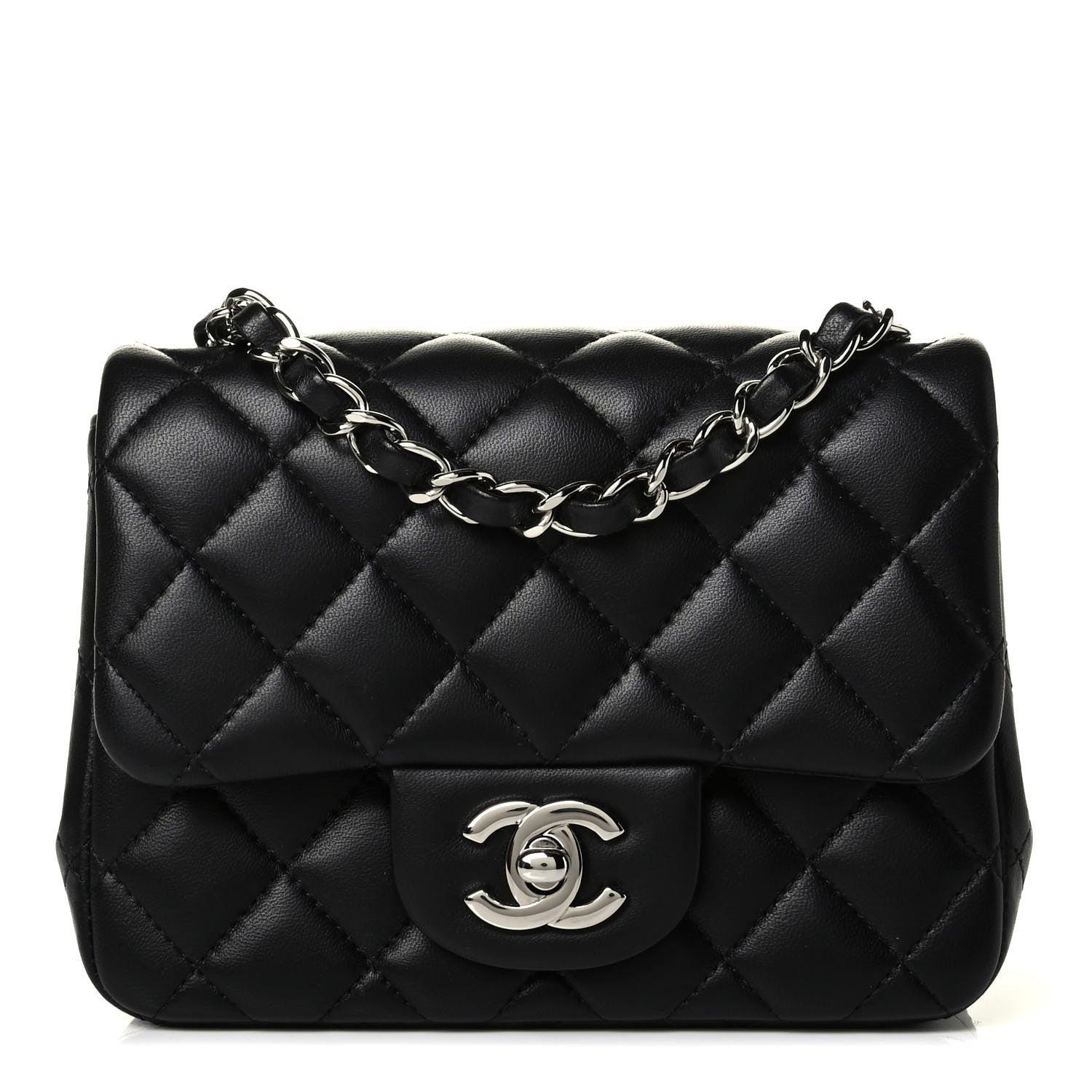 Chanel Lambskin Quilted Mini Square Flap Black 1 of 7