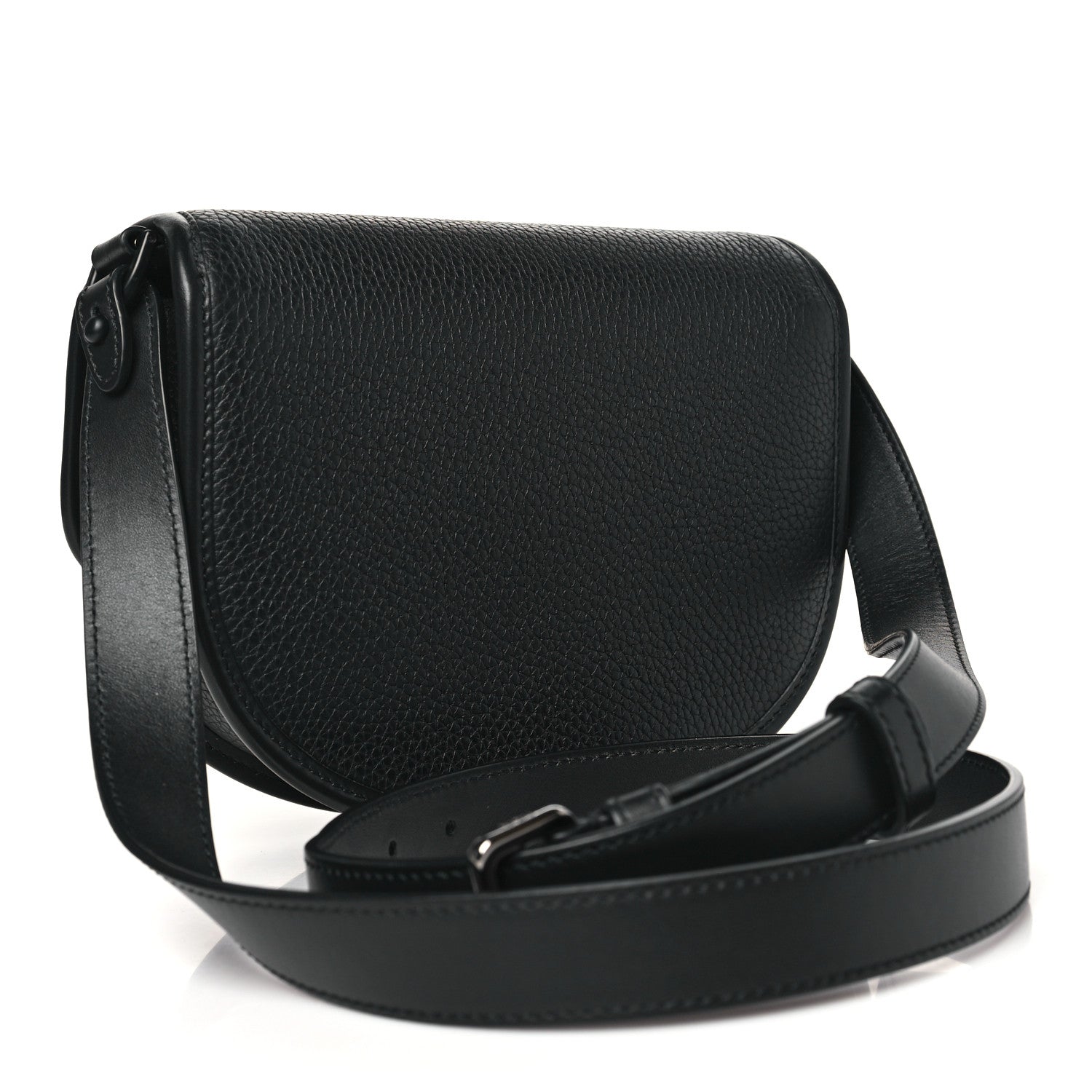 Christian Dior Grained Calfskin Mini Saddle Messenger Bag With Strap Black 3 of 11
