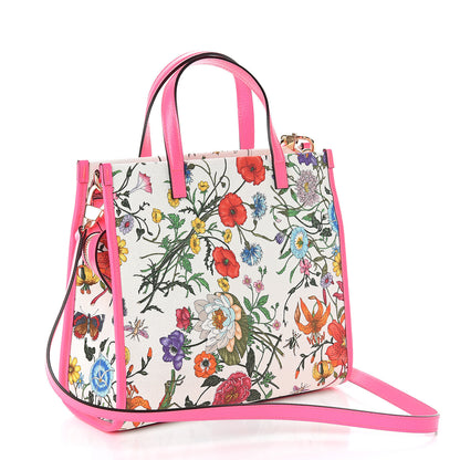 Gucci Canvas Medium Flora Tote Fuchsia 2 of 8