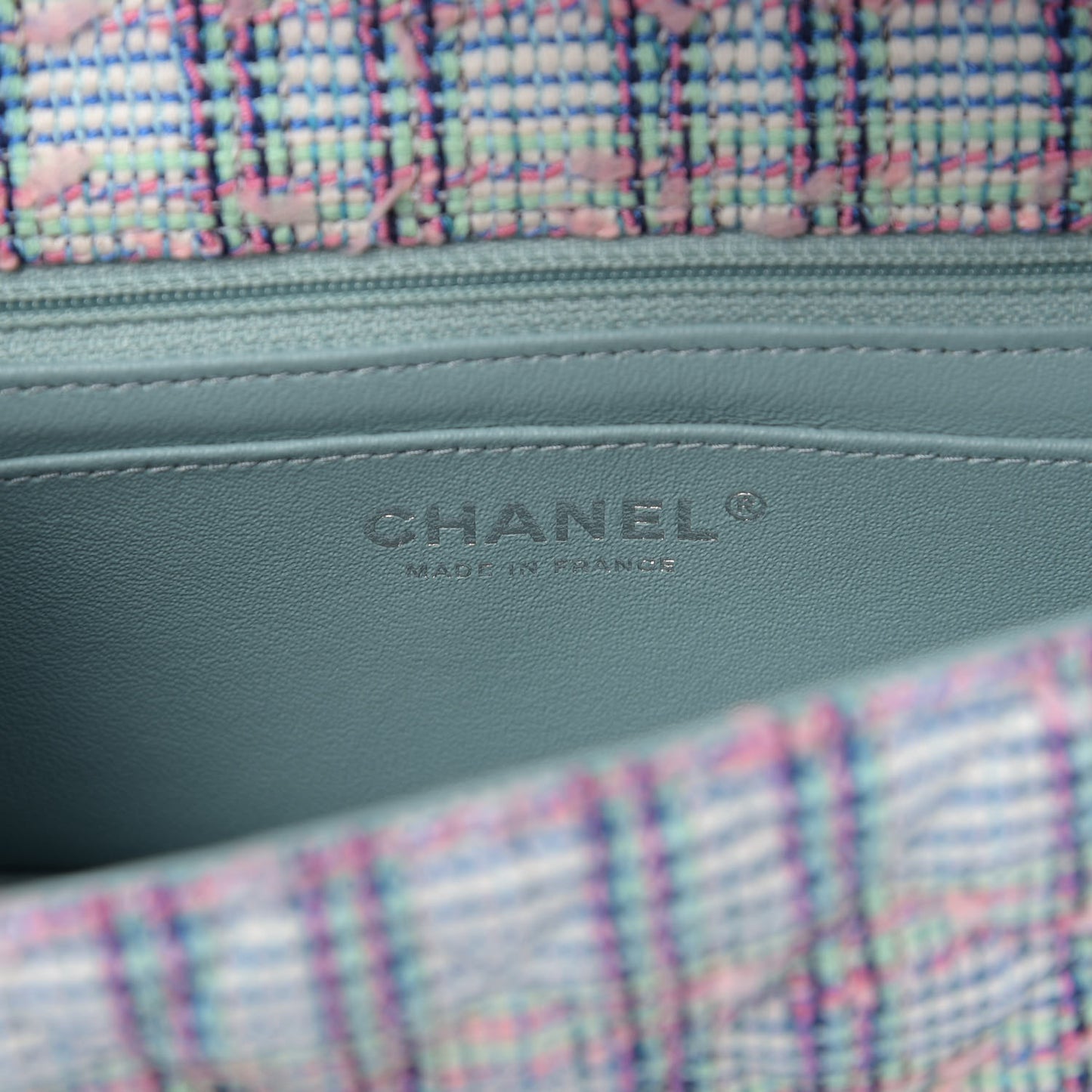 Quilted Mini Rectangular Flap Blue White