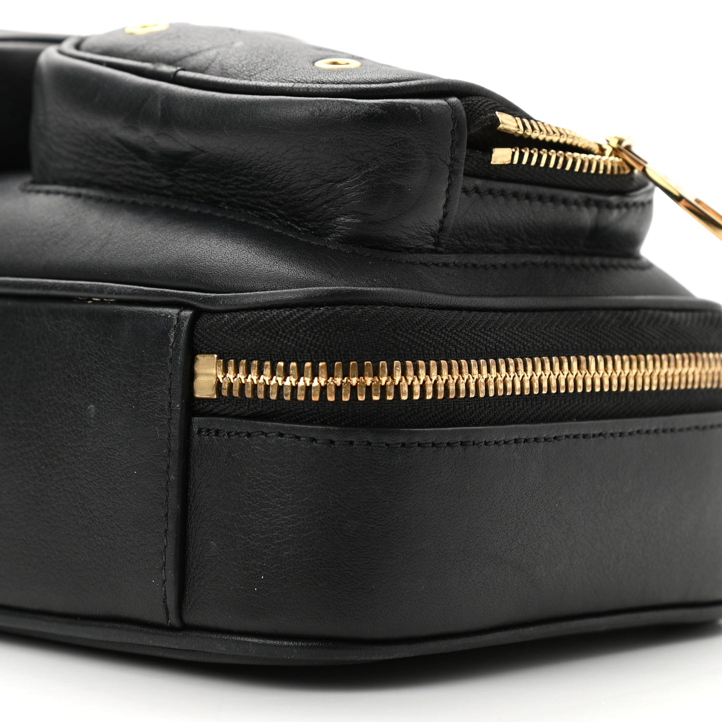 Calfskin Monogram Embossed Utility Crossbody Black