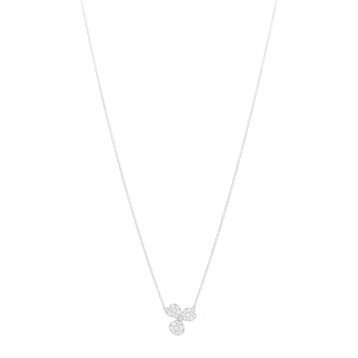 Tiffany Platinum Diamond Paper Flowers Pave Pendant Necklace 1 of 4
