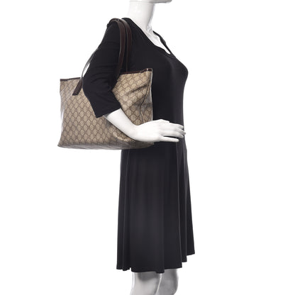 Gucci GG Supreme Monogram Medium Zippered Shopping Tote Dark Brown 2 of 20