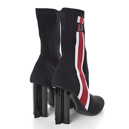 Louis Vuitton Stretch Fabric Heart Sock Ankle Boots 38 Black 4 of 9