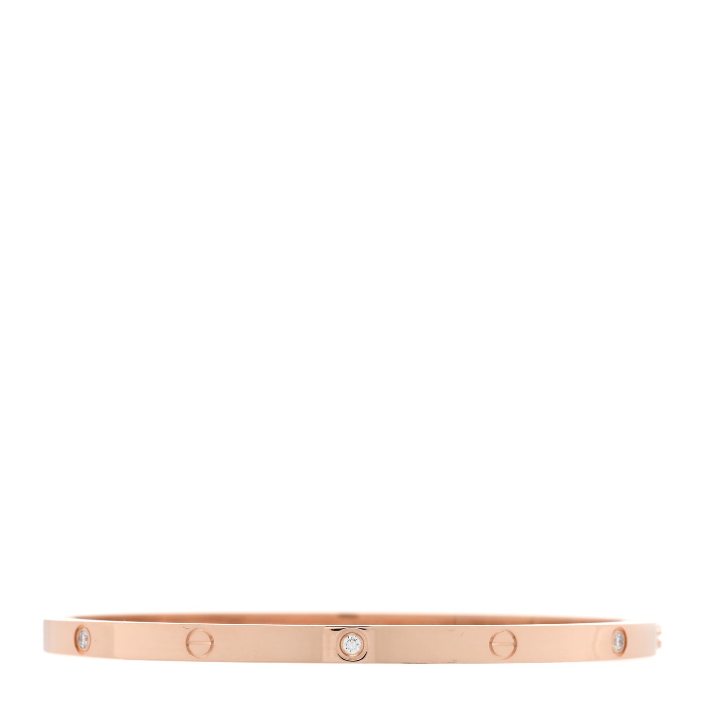 18K Pink Gold 6 Diamond Small LOVE Bracelet 17