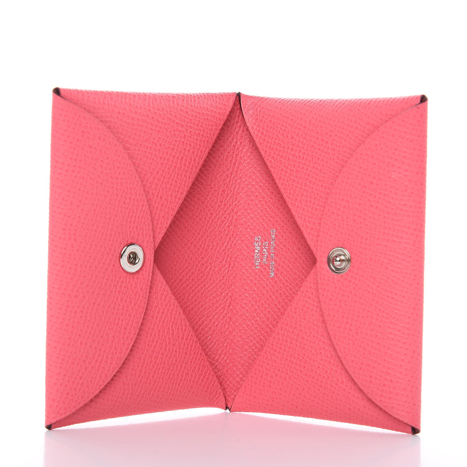 Hermes Epsom Calvi Card Case Rose Azalee 5 of 7