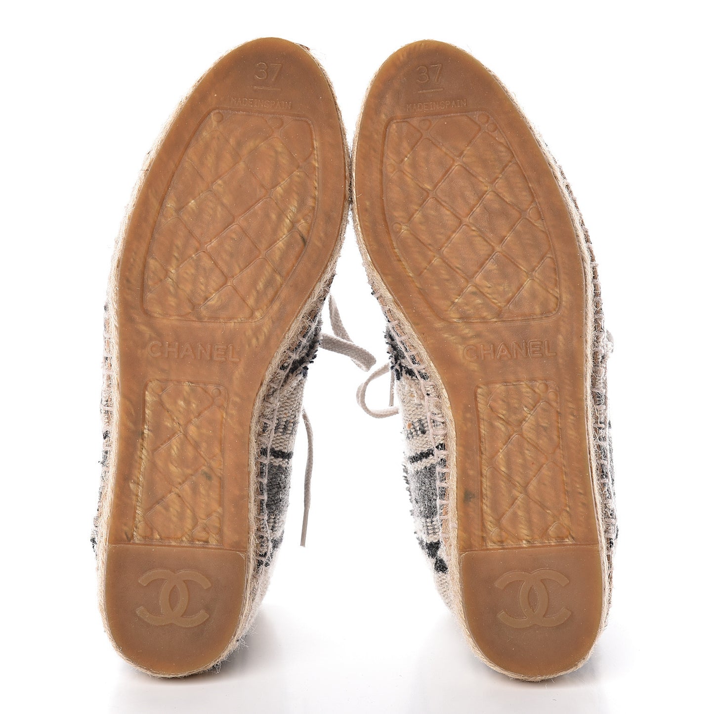 Fabric Lace Up High Top Espadrilles 37 Multicolor