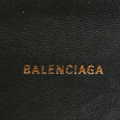 Balenciaga Shiny Calfskin Crocodile Embossed Hourglass Top Handle Bag XS Black 6 of 11