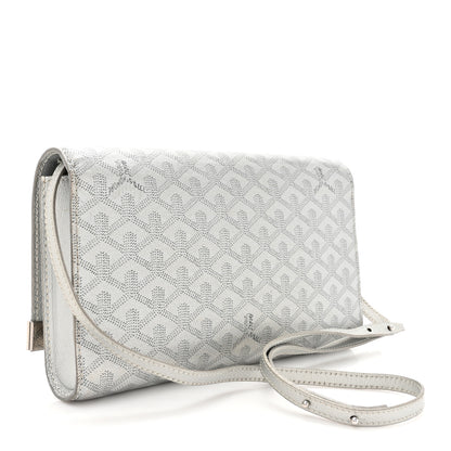 Goyard Goyardine Monte Carlo Bois Clutch With Strap Silver 3 of 17