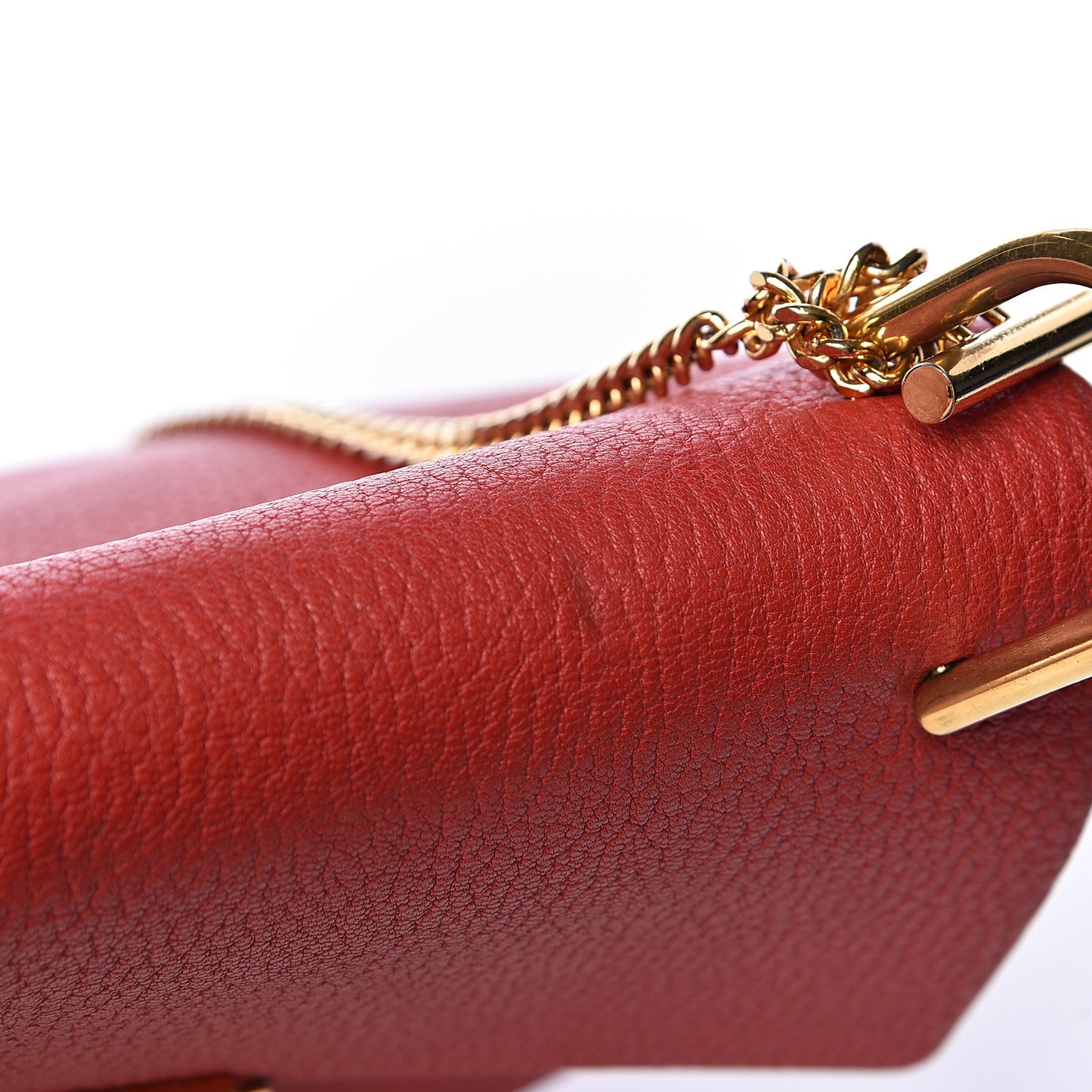 Grained Lambskin Drew Shoulder Bag Plaid Red