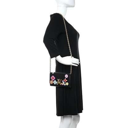 Louis Vuitton Epi Blooming Flowers Twist Shoulder Bag MM Black 2 of 5