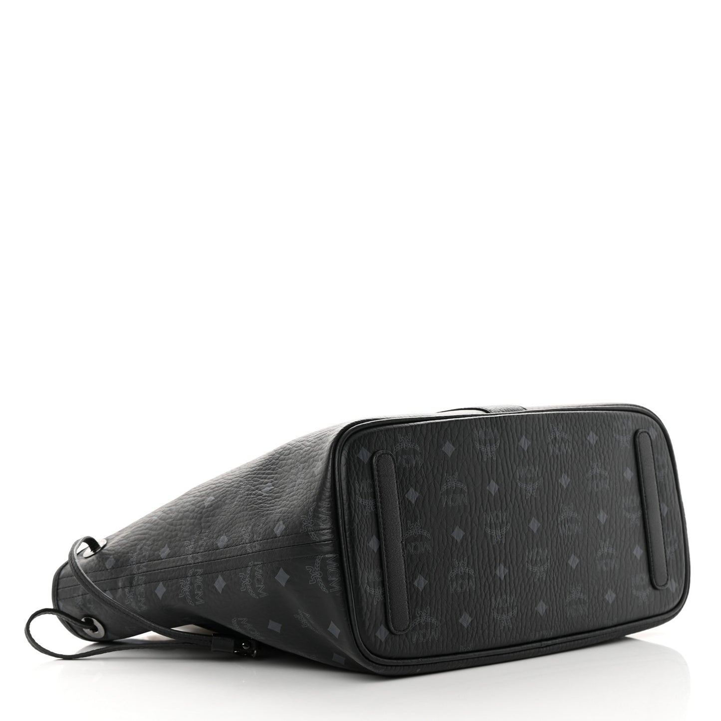 Grained Calfskin Visetos Medium Liz Reversible Shopper Tote Black