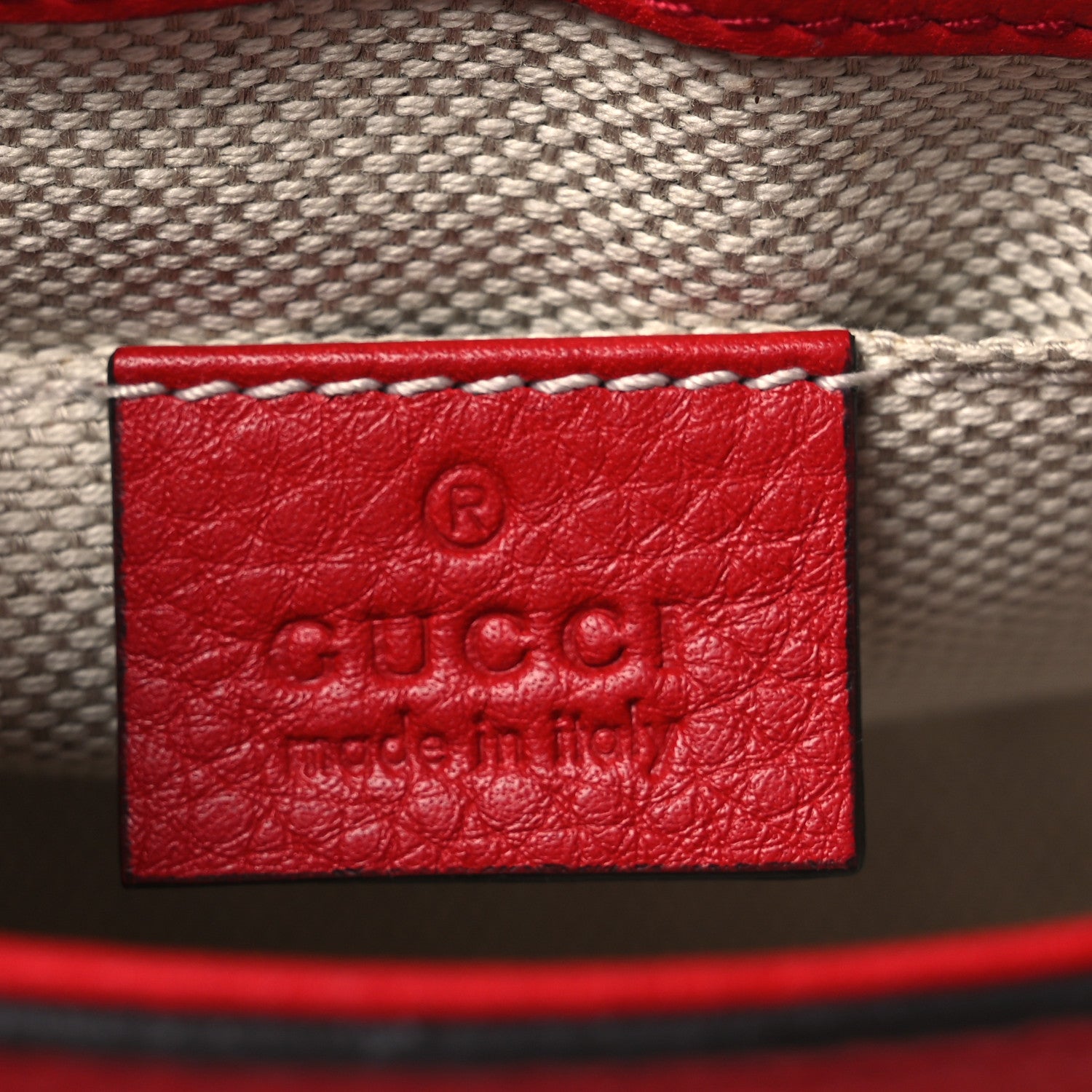 Gucci Pebbled Calfskin Small Soho Flap Crossbody Red 5 of 9