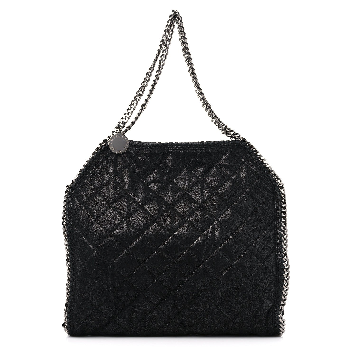 Stella McCartney Metallic Shaggy Deer Quilted Small Falabella Tote Black 1 of 9