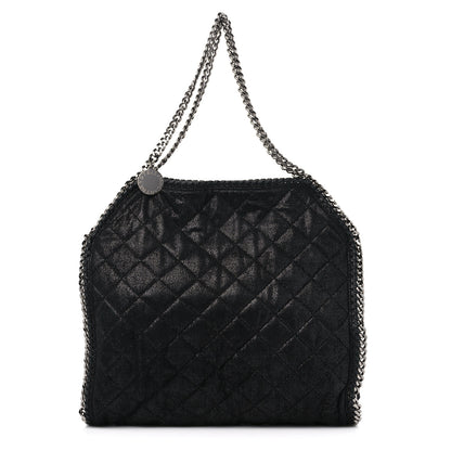 Stella McCartney Metallic Shaggy Deer Quilted Small Falabella Tote Black 1 of 9
