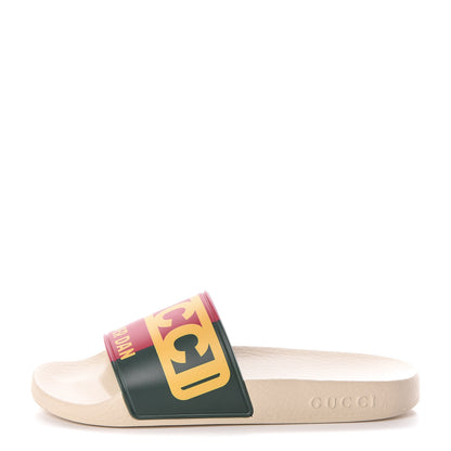 Gucci X DAPPER DAN Rubber Womens Slide Sandals 36 Red Green Crop 1 of 8