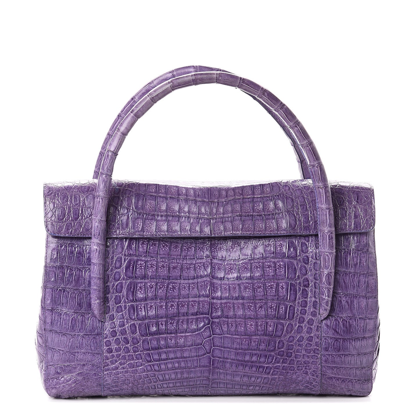 Crocodile Double Handle Satchel Violet