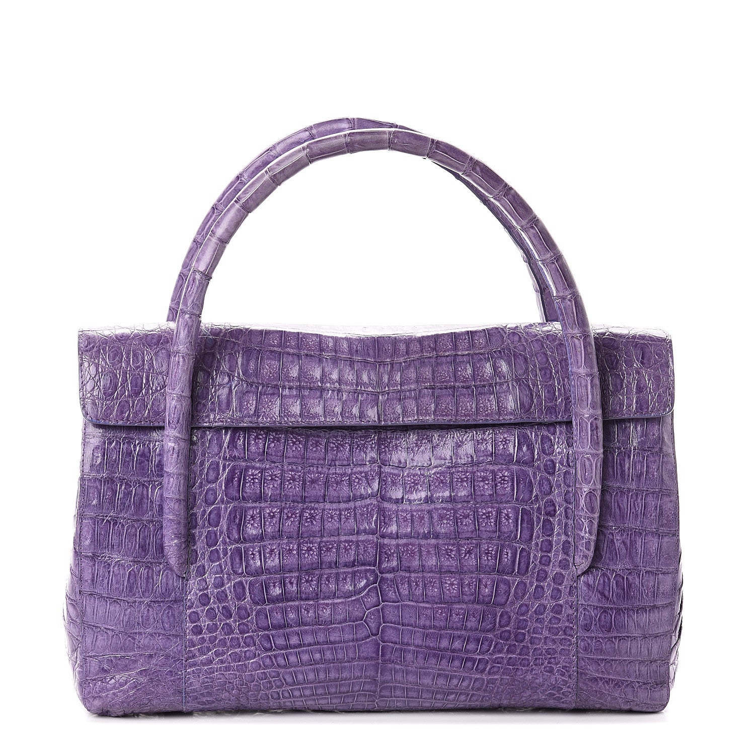 Nancy Gonzalez Crocodile Double Handle Satchel Violet 1 of 7