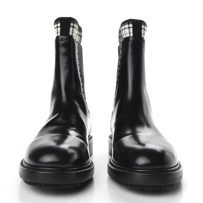 Christian Dior Calfskin Tartan D-Order Low Boot 36.5 Black Off White 2 of 8