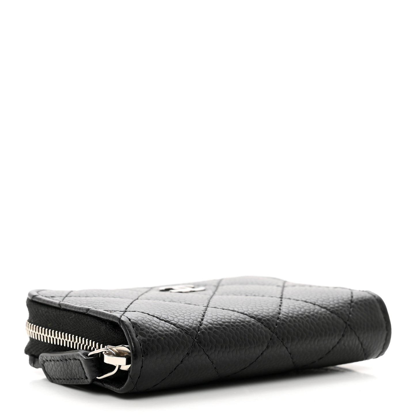 Caviar Quilted Zip Coin Purse Black