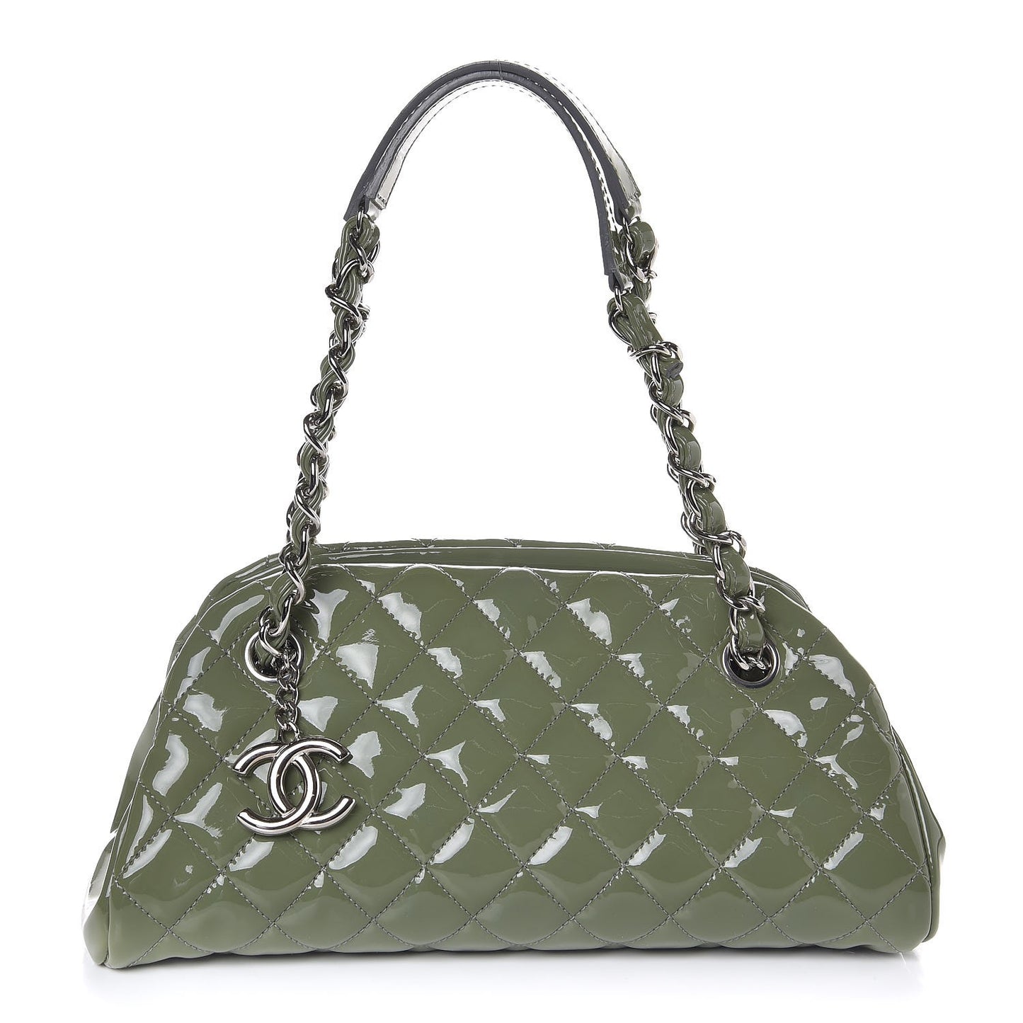 Patent Quilted Small Just Mademoiselle Green