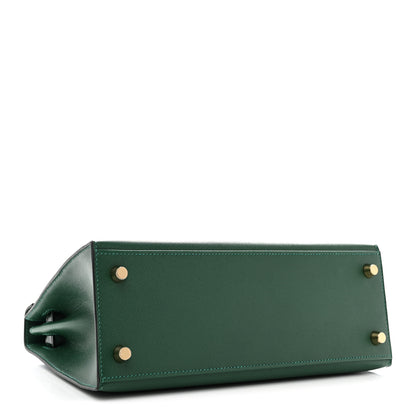Hermes Madame Calfskin Shiny Alligator Kelly Sellier Touch 25 Vert Moyen 4 of 10