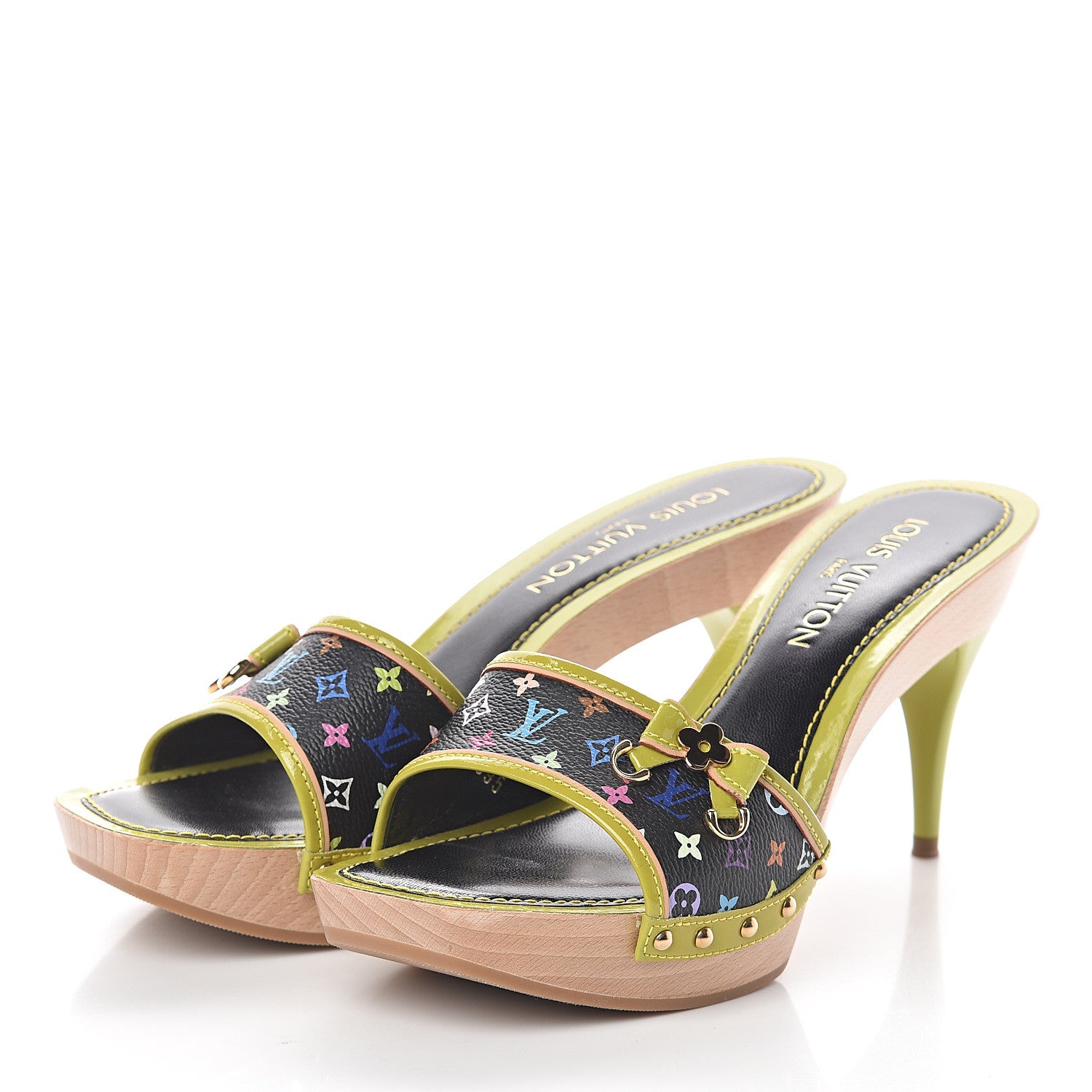 Louis Vuitton Monogram Multicolor Slides 39.5 Black 3 of 7