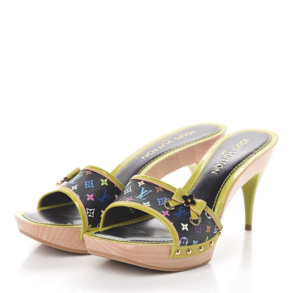 Louis Vuitton Monogram Multicolor Slides 39.5 Black 3 of 7