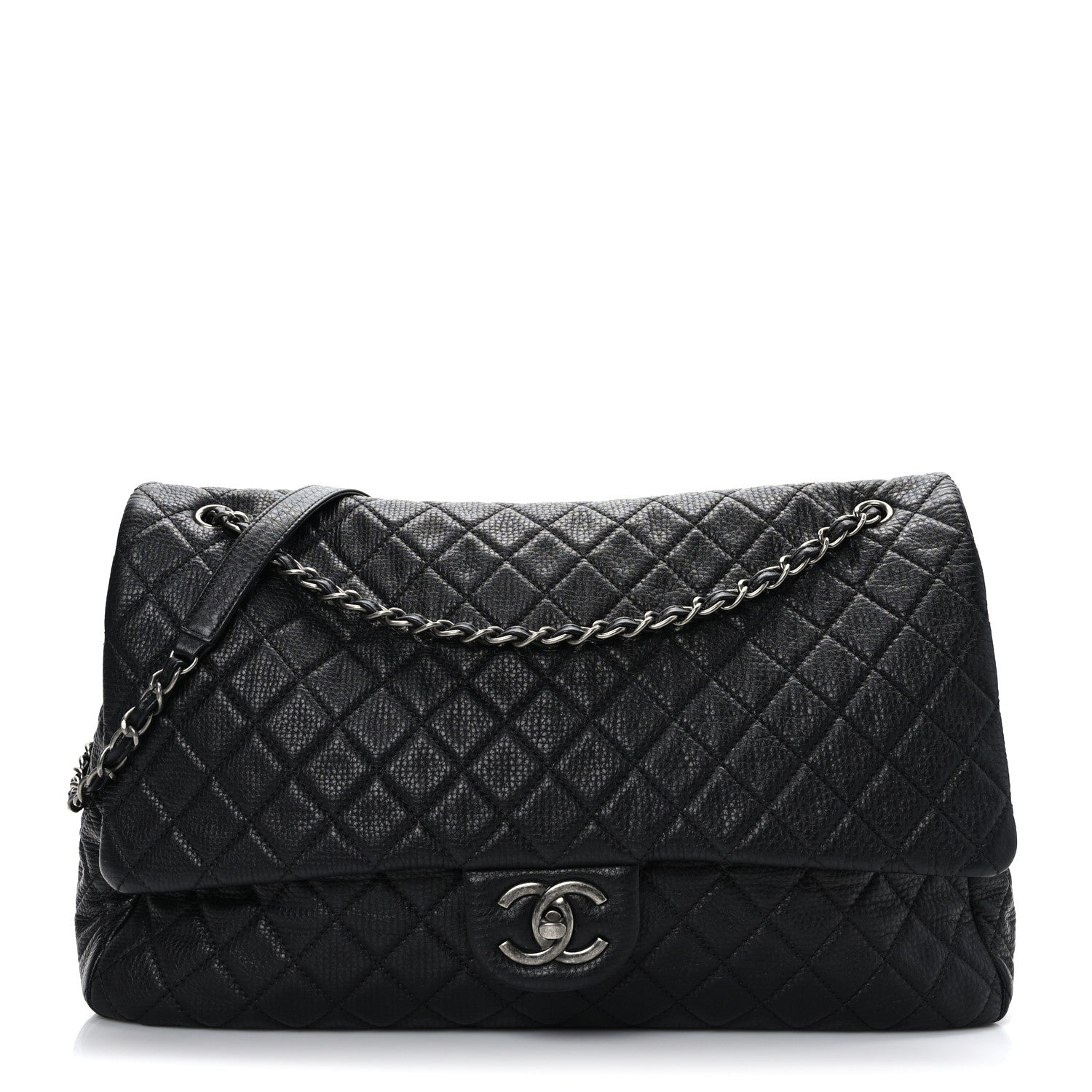 Chanel Calfskin Quilted XXL Travel Flap Bag Black 1 of 10