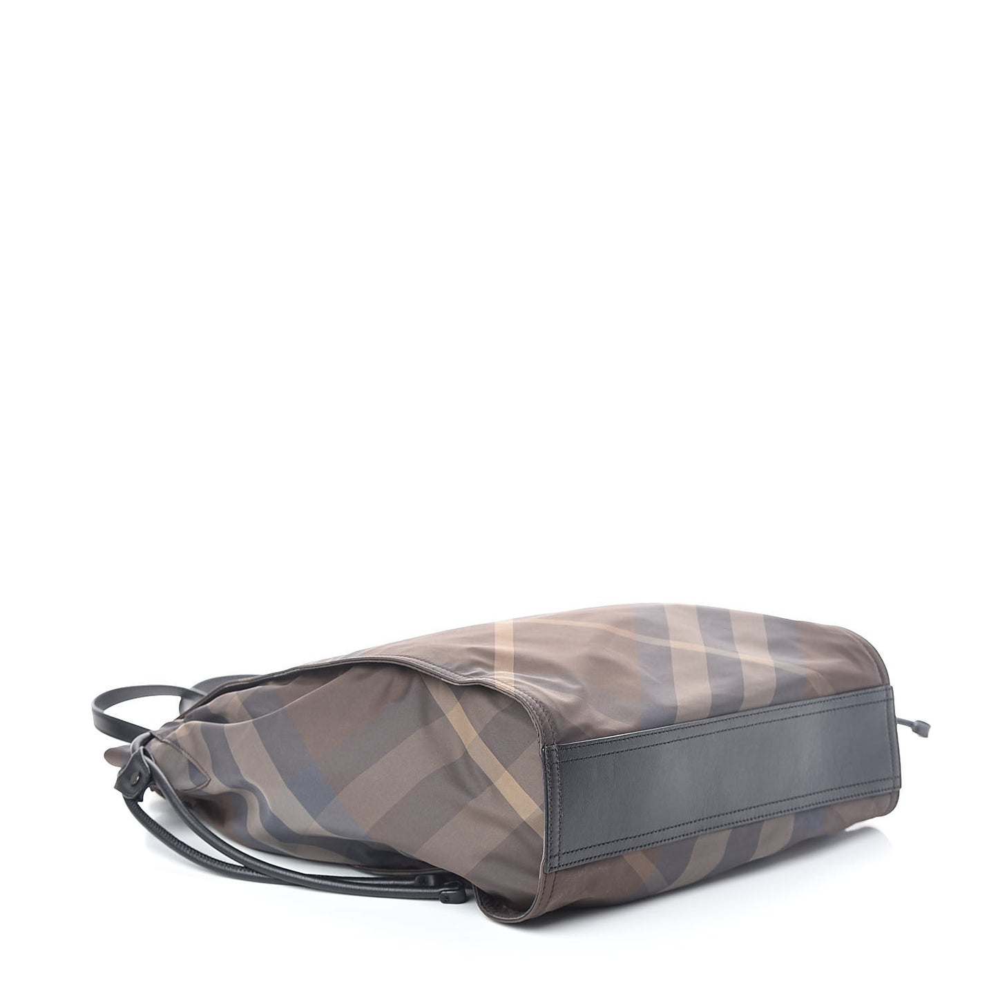 Nylon Check Small Buckleigh Packable Tote Birch Grey