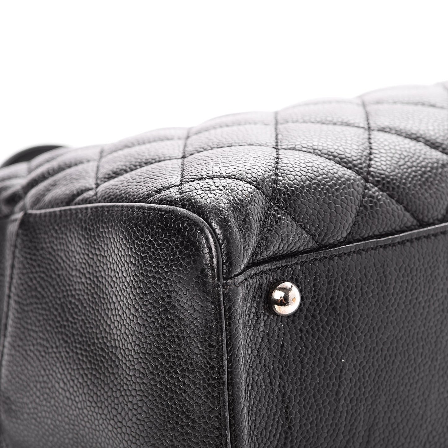 Caviar Quilted Bowler Black