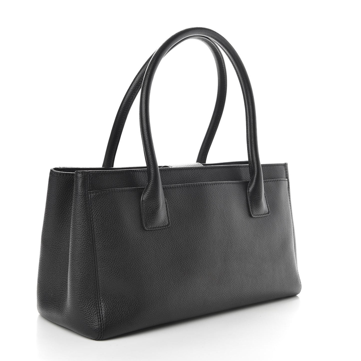 Calfskin Small Cerf Executive Shopper Tote Black