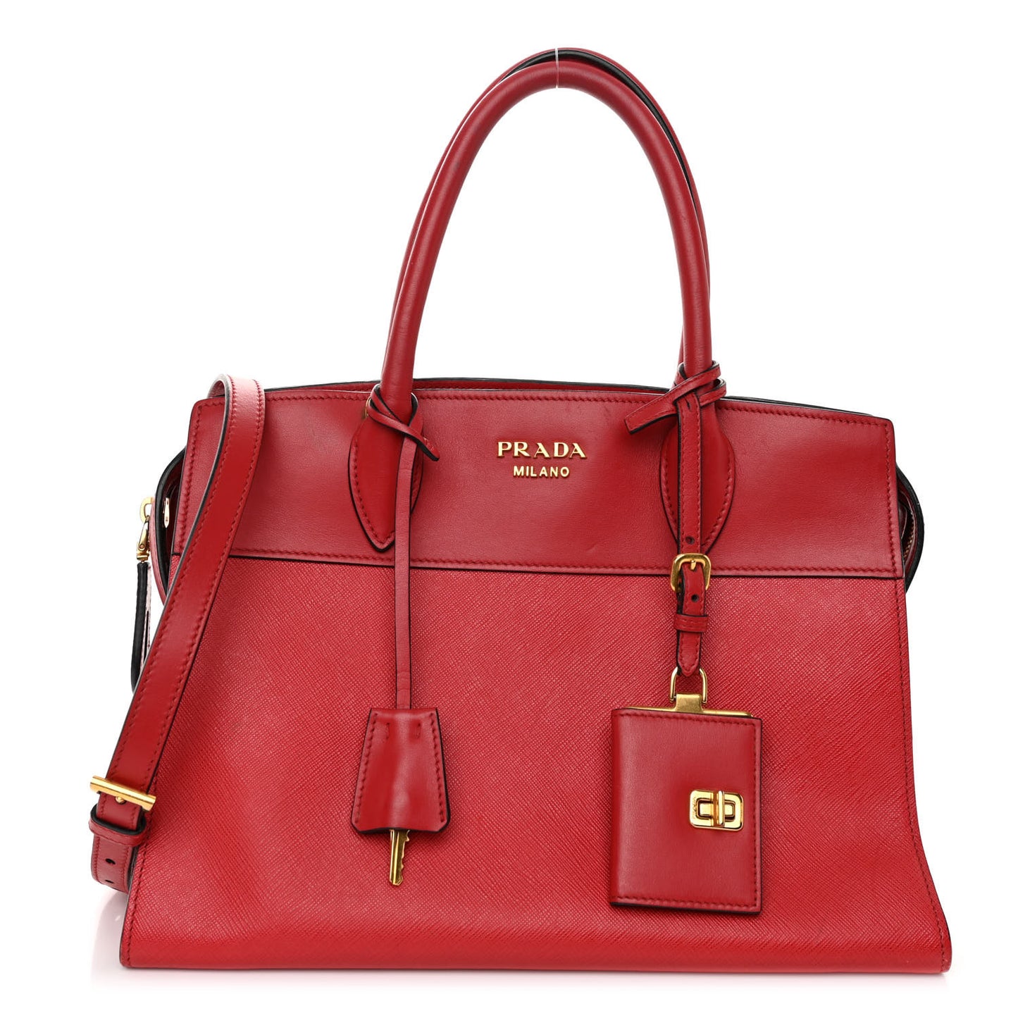 Saffiano City Calfskin Medium Esplanade Rosso