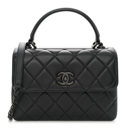 Chanel Lambskin Quilted Small Trendy CC Dual Handle Flap Bag So Black 1 of 11