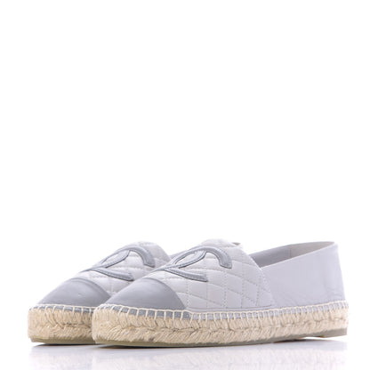 Chanel Lambskin Quilted CC Espadrilles 38 Grey 3 of 11