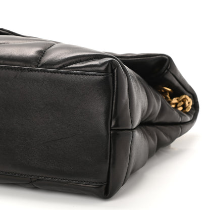 Saint Laurent Lambskin Quilted Small Loulou Puffer Monogram Chain Satchel Black 11 of 11