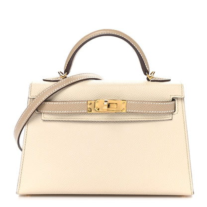 Hermes Epsom Horseshoe Mini Kelly Sellier 20 Craie Trench 1 of 12