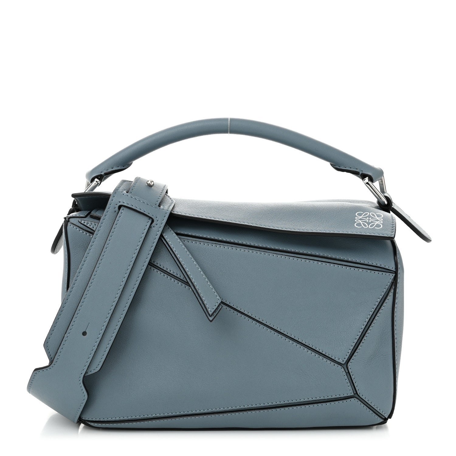 Loewe Calfskin Small Puzzle Bag Stone Blue 1 of 9