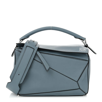 Loewe Calfskin Small Puzzle Bag Stone Blue 1 of 9