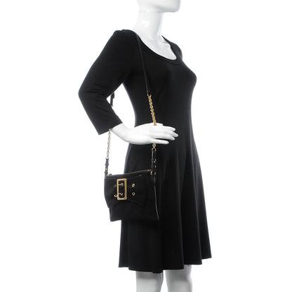 Burberry Suede Bow Buckle Crossbody Bag Black 2 of 9